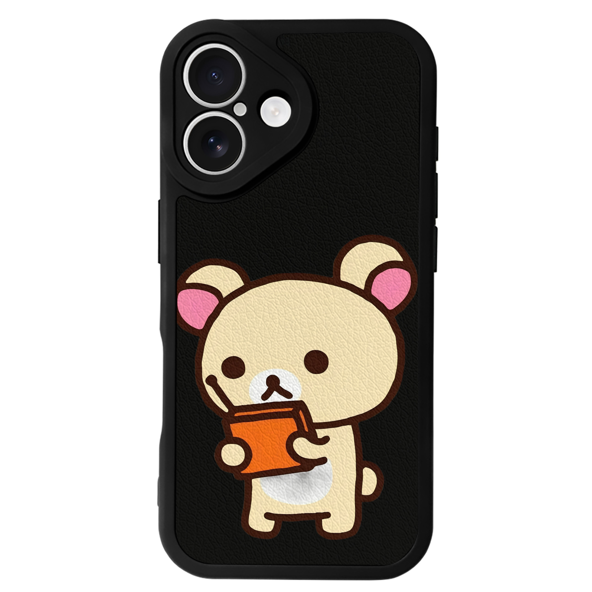 （画像用） リラックマ リラックマ キイロイトリ Rilakkuma Korilakkuma Kiiroitori 【iPhone 16シリーズ対応】シリコンスマホケース（レザー調） 材質：シリコン